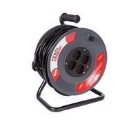 Perel carrete de cable, uso interior, 4 enchufes schuko, protección t