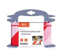 Perel Cinta de barrera en un carrete de 100 m, ideal para cercas y eventos temporales, rojo/blanco