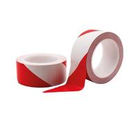 Perel cinta de señalización 5 cm x 33 m, cinta de seguridad rojo bla