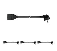 PEREL - EC01.5B-90 EC01,5B-90 - Cable alargador en ángulo de 1,5 m, Color Negro 176595 (Paquete de 4)