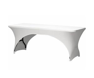 Perel Funda Elastica de Mesa, Blanca, Poliester, Mesa Rectangular, Bolsillos