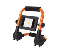 Perel Lámpara de Trabajo LED portátil 10 W 1000 Lumen 4000 K Blanco Neutro IP64 luz de Trabajo con Soporte Ajustable y empuñadura Soft Grip para Interior y Exterior