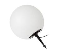 Perel Lámpara esférica, con estaca, uso interior y exterior, Ø 45 cm, 3 m de cable de alimentación, E27, IP65, blanco