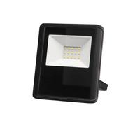 Perel LED Floodlight, 10 W, 700 lm, 4000 ° K, blanco neutro, para interiores y exteriores, soporte de montaje ajustable, caja de conexión impermeable, aluminio, negro