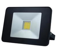 Perel LED Floodlight, 20 W, 2050 lm, 4000 ° K, blanco neutro, para interiores y exteriores, soporte ajustable, control remoto, aluminio, negro