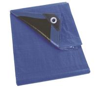 Perel Tools Lona cuadrada 5 x 5 m, poliéster 140 g/m², 20 ojales, esquinas reforzadas