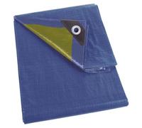 Perel Lona Impermeable 4 x 5 m de poliéster 70 g/m², Lona Rectangular con 18 Ojales y Esquinas reforzadas para Uso Exterior