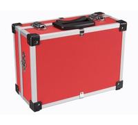 Perel Maletín de herramientas aluminio rojo 320 x 230 x 155 mm cerradura 2 llaves correa de hombro