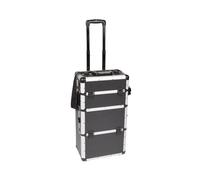 Perel maletín de herramientas con ruedas aluminio negro, trolley con