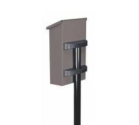 Perel Poste para buzon Negro de Acero galvanizado, 150 cm de Altura, autoportante con Soportes de Montaje, Resistente a la Intemperie y Estable para Exterior