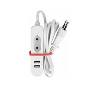Perel regleta con 2 ranuras usb y toma de corriente, alargador con usb