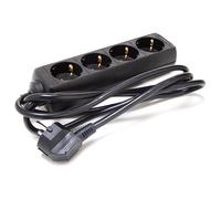 Perel regleta con 4 enchufes schuko (tipo f) con protección infantil,
