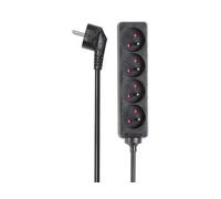 Perel regleta con 4 tomas tipo e con protección infantil, cable h05vv