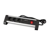 Perel regleta con interruptor, 3 enchufes con toma de tierra (schuko,