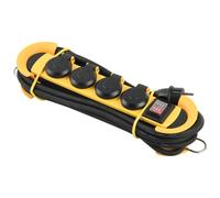 Perel regleta exterior ip44 resistente al agua con 4 enchufes schuko y