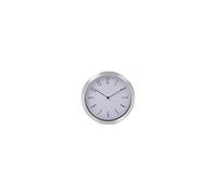 Perel Reloj de Pared de Aluminio, diámetro de Metal, Color Plateado y Blanco, diámetro de 20 cm