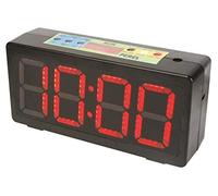 Perel Reloj de Pared, Pantalla LED Digital con cronómetro, Temporizador de Cuenta atrás y Temporizador de intervalos, 327 x 93 x 156 mm, Negro