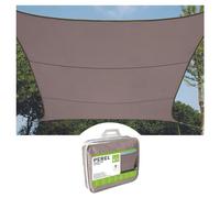 Perel Toldo Vela 3.6 x 3.6 m, Cuadrado para Jardin y terraza, Poliester Repelente al Agua 160 g/m2, Proteccion UV 90%, Transpirable, Taupe