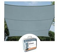 Perel Toldo Vela 3.6 x 3.6 m, toldo Cuadrado para Jardin y terraza, Poliester Repelente al Agua 160 g/m2, Proteccion UV 90%, Tejido Transpirable con Anillas de Acero Inoxidable, Gris Verdoso