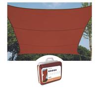Perel Toldo Vela 5 x 5 m, Cuadrado para Jardin y terraza, Poliester Repelente al Agua 160 g/m2, Proteccion UV 90%, Transpirable con Anillas de Acero Inoxidable, Terracota