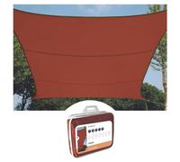 Perel Toldo Vela Rectangular 4 × 3 m para jardín y terraza, poliéster Transpirable e Impermeable 160 g/m², protección UV 90%, Anillas de Acero Inoxidable, Terracota