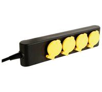Perel tool117 base múltiple 1,5 m 4 salidas ac negro, amarillo