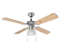 Perenz 7064 CR: Ventilador de techo Nussbaum en color claro, diámetro 105 cm, 4 aspas, casquillo E27