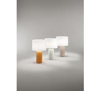 Perenz - Lámpara de mesa de cerámica, color beige, diámetro 28 cm, altura 46 cm, casquillo E27, máximo 60W - sin bombilla