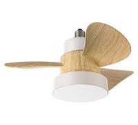 Perenz - Ventilador de techo Perenz, blanco, Ø 36 cm - LED 15W, casquillo E27, 3 velocidades, silencioso, con mando a distancia, aspas de ABS