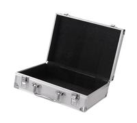 perfeclan Caja de herramientas de Estuche de transporte de carcasa dura, maletín de aleación de aluminio para de micrófono, estuche de almacenamiento de, Plata