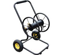 perfeclan Carro Porta de Jardín Carro Carrete Enrollador Soporte Diseño Ergonómico con Mango Acolchado y Ruedas sin Pinchazos Tambor para Almacenar Larga Adecuado para Riego Patio de Garaje
