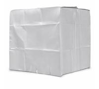 perfeclan Cubierta para Depósito de Agua IBC 1000l Funda para Tote de Agua Protección Exterior Frente a Lluvia Abertura 30cm Recorte de Acceso al Desagüe , Plateado , 1000L/120X100X116cm