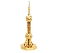 Perfeclan Souvenir Snghái Metálico | el arquitectónico Perla Oriental, Compacto, coración, para Oficina, Viajeros, Oro, 18CM