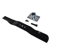 perfektGarten Cuchilla para cortacésped de 51 cm + soporte de cuchilla + cuña + tornillo compatible con Scheppach