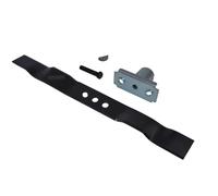 perfektGarten Hoja de mantillo de 55 cm + soporte de hoja + cuña + tornillo compatible con cortacéspedes Güde