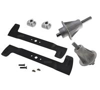 perfektGarten Juego de cuchillas para cortacésped de 102 cm + soporte para cuchillas compatible con Castelgarden Iseki Solo Honda Stiga Viking TwinCut