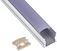 Perfil aluminio led superficie 16x14 con tapa traslucida