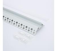 Perfil de Aluminio Ledkia para Instalación en Esquinas de Escayola o Pladur con Tapa Continua para Tira LED hasta 15 mm 5000k cool white