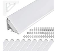 Perfil de esquina de LED V24, juego 10x100cm, perfiles de aluminio de 45 grados para la tira de LED como tira de luz