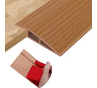 Perfil de transición para suelo tira de umbral adhesivo PVC perfil transición suelo desnivel para umbrales de puertas alfombras (Grano de madera amarillo, 20mm×2m)