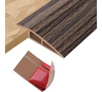 Perfil de transición para suelo tira de umbral adhesivo PVC perfil transición suelo desnivel para umbrales de puertas alfombras (Grano de madera marrón grisácea, 10mm×2m)
