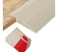 Perfil de transición para suelo tira de umbral adhesivo PVC perfil transición suelo desnivel para umbrales de puertas alfombras (Grano de madera beige, 15mm×2m)