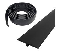 Perfil de transición, perfil en T, autoadhesivo, 5 × 300 cm, PVC, tapa plana, para umbrales de puerta y suelo de conexión, para baldosas laminadas, negro, 5 cm × 5 m