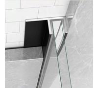 Perfil en U de Aluminio Canaleta para Mampara de Ducha en Negro Mate, Riel de Retención Profundo para Mampara de Baño, Guía Inferior de Aluminio para Montaje en Pared(5/16-3/8"(8-10mm),5.9'/1.8m)
