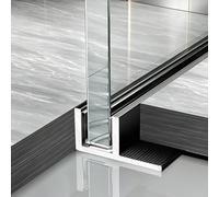 Perfil en U de Aluminio Carril de Retención Profundo para Vidrio en Forma de F, Canal de Fijación de Aluminio para Puerta de Ducha con Borde de Goma, Canal en F 8 10 12 mm.(8mm (5/16in),L2.30m(7.5ft))