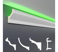 Perfiles de estuco HEXIM LED paquetes de ahorro - Iluminación indirecta con molduras de techo de PU, luz y opaco- (10m LED-10) Accesorios de pared decorativos