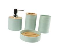 perfk 4X Accesorios de baño Soporte para Cepillo de Dientes Decoración de baño Vaso para Enjuague bucal Moderno Accesorio de baño Juego Completo para, Verde