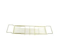 perfk Estante de Baño Bandeja de Bañera Organizador Rejilla Soporte de Metal Ajustable en Acero 304 con Laterales y Colocación, Estante De Bañera Largo De Acero Inoxidable Chapado En Oro De Imitación