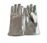 perfk Guantes Resistentes al de de Protección de Soldador Industriales con Estructura Reforzada y Costuras Cosidas Aluminio