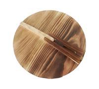 perfk Tapa de Madera para Wok, Tapa de sartén Redonda con Mango ergonómico, Parte de sartén, Utensilios de Cocina, para Wok, para sartén, Cocina, Diámetro 30cm
